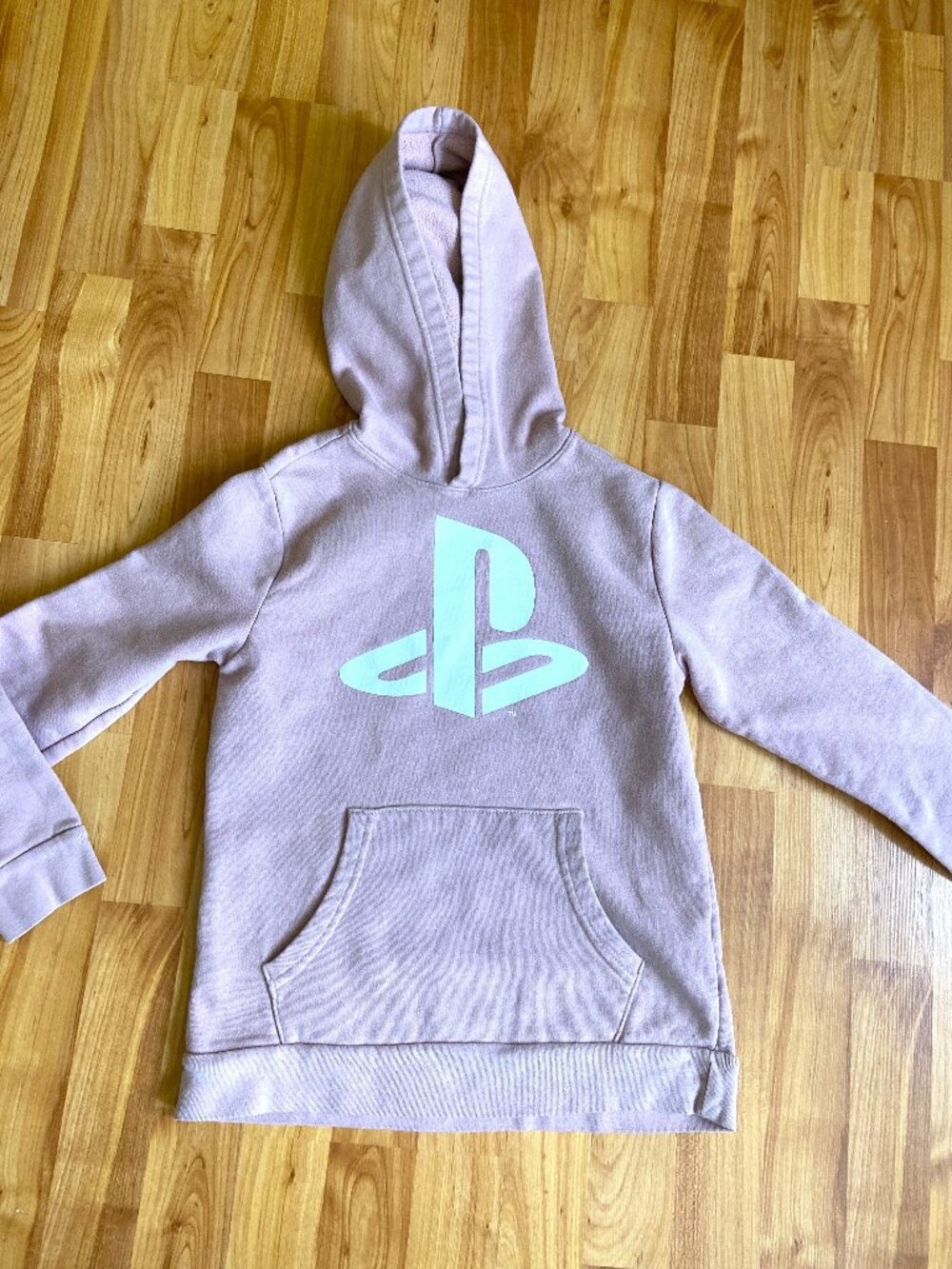 Old Navy Playstation Hoodie Large (10-12) pale salmon with white graphic